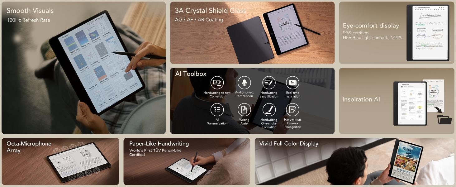 TCL Note A1 NXTPAPER Paper Tablet, Digital Notebook with Pen & Flip Case, 11.5” 2.2K 120Hz Paper-Like Display, 8GB+256GB, AI Tools, 8000mAh Battery, Android 15, Tablet for Work, Study & Creativity tiktokshopbacktoschool
