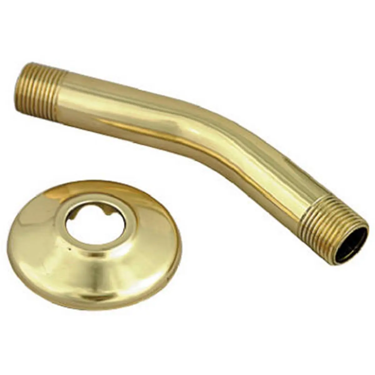 212 MAIN Polished Brass Shower Arm and Flange, Master Plumber Series by Plumb Shop Division Brasscraft (Model 342774)