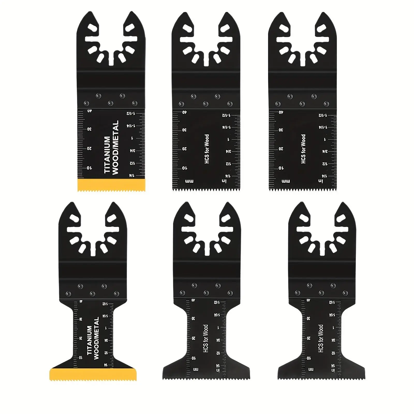 Oscillating Tool Blade Set, Titanium Oscillating Multitool Blade, Oscillating Saw Blade for Hard Material, Plastic Oscillating Tool Blade Kit for Dewalt Rockwell Milwaukee Makita