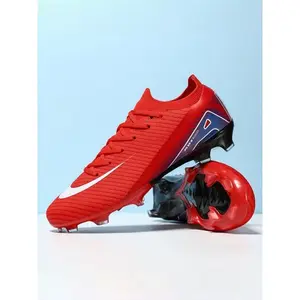 Men's Long Nail Practical Training Football Shoes, High Durability Flyknit, Anti-Slip Sole, Strong Grip, Suitable for All Seasons