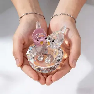 Creative Home Decor Crystal Bird Nest Bowl Set, Couple Bird Nest Craft Ornament, Unique Gift for Couples, Elegant Table Centerpiece