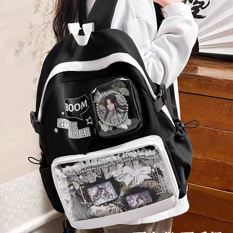 New Japanese Cool Girl Y2K Ita Bag Academy Daily Transparent Schoolbag Daily Commuting Large Capacity Backpack Travel Bag