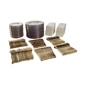 588 Pc. Bulk Premium Clear & Gold Plastic Tableware Kit for 96 Guests
