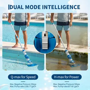 Cordless Handheld Pool Vacuum with Quick Charge and 80 Min Runtime, Rechargeable Pool Cleaner for Above Ground and Inground Pools, Lightweight Portable