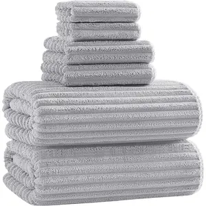40x80 Inches Bath Sheets Towels for Adults Luxury Microfiber  Bath Towels for Bathroom Super Soft Absorbent Quick Dry with  Loop (Grey,6PCS)