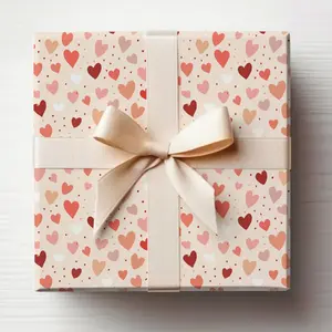 Valentines Day Wrapping Paper Pink Valentines Gift Wrap Roll, Galentines Wrapping Paper Roll, Cute Hearts Wrapping Paper Roll