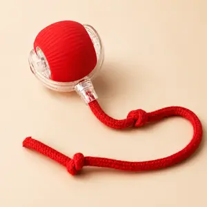 Smart Interactive Rolling Cat Ball Toy with Rope Tail, USB Rechargeable Automatic Cat Chase Toy for Indoor Cats, Quiet Moving Exercise Ball with Obstacle Avoidance for Kitten Play & Boredom Relief