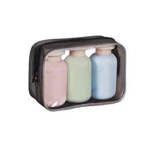 Set of 3 Small Compact Plastic Shampoo Bottles, 100ML/3.4oz Each, Refillable Flip Cap, Leak-Proof, Ideal for Travel, Toiletries Storage, Cosmetic