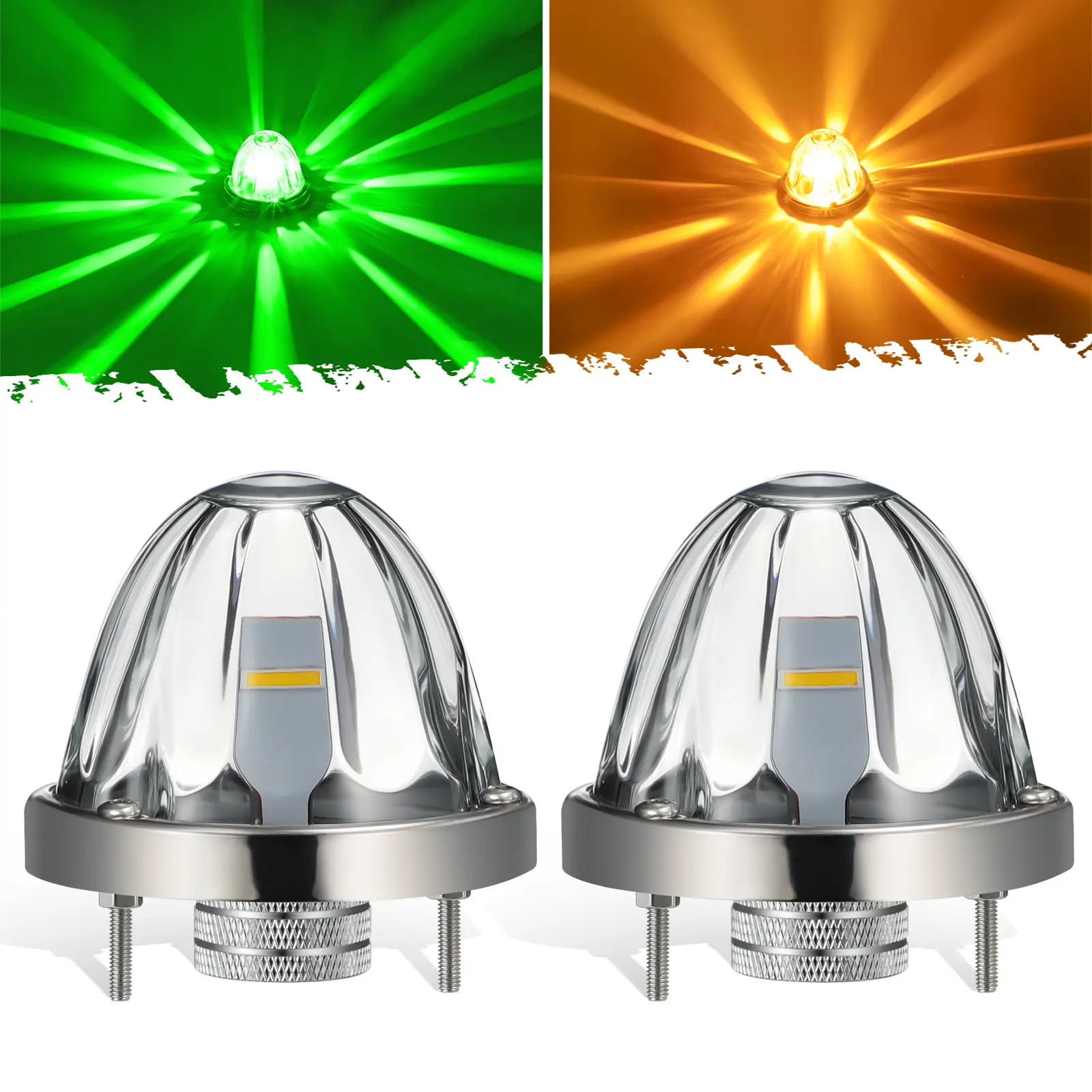 Clear Lens/Amber&Green LED-2 Pieces