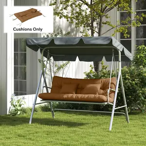 59" Tufted Bench Cushions & Throw Pillows, Replacement Bench Seat Pad, Back & 2 Pillows for Outdoor Furniture, Tan