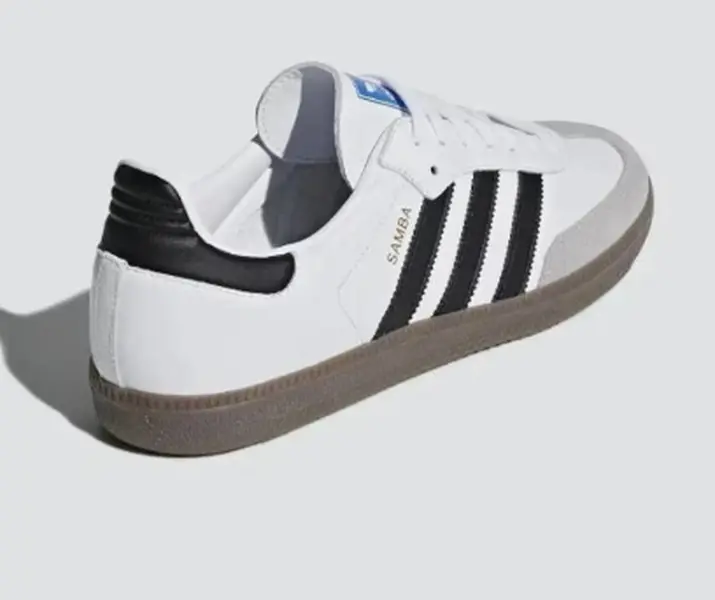 Adidas Men's Samba OG White/Black Leather Lace Up Sneaker Size 5