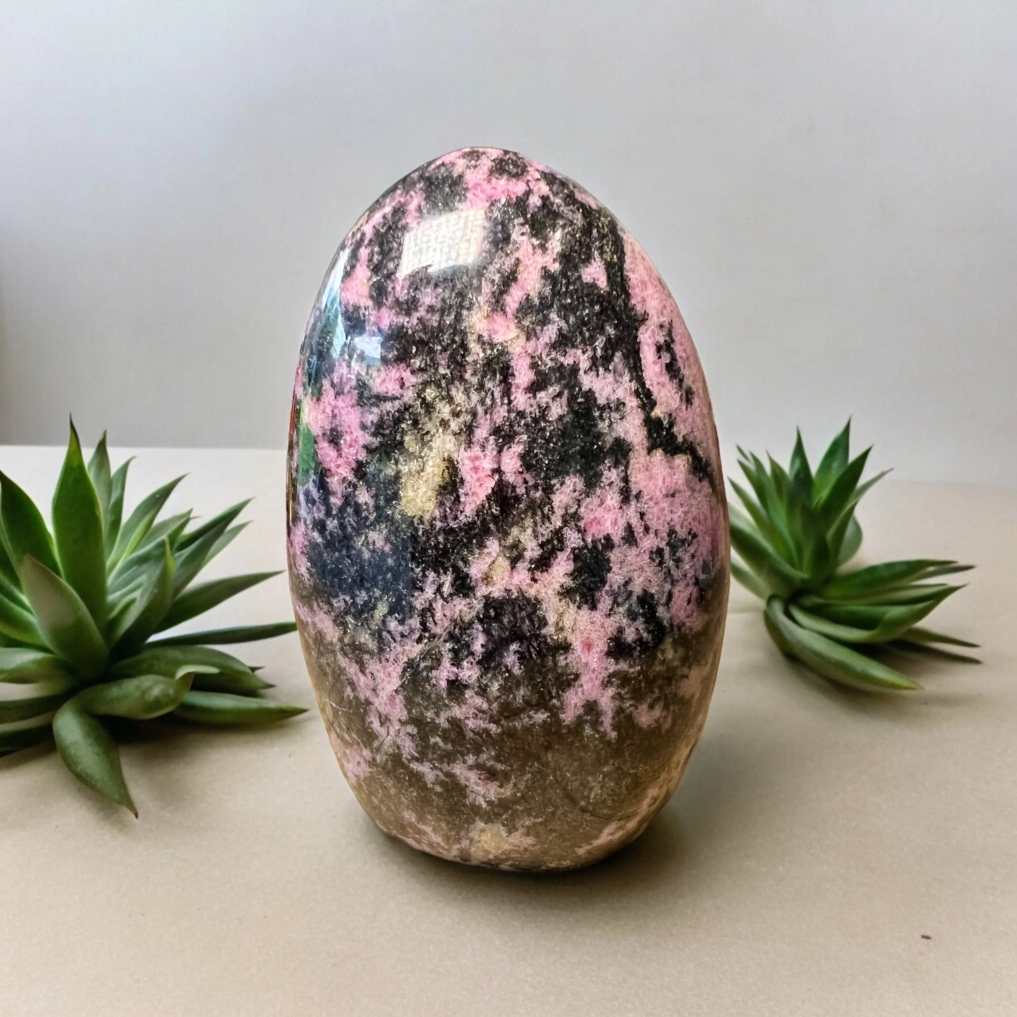 Eye-Catching Rhodonite Freeform from Madagascar for Decoration natural crystal