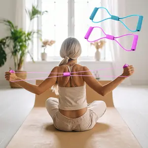 8-Shape Resistance Band for Back Workout, Yoga Training Equipment, Elastic Tube for Chest Expansion, Women's Fitness Gear, Eight-Character Rope, Exercise Bands