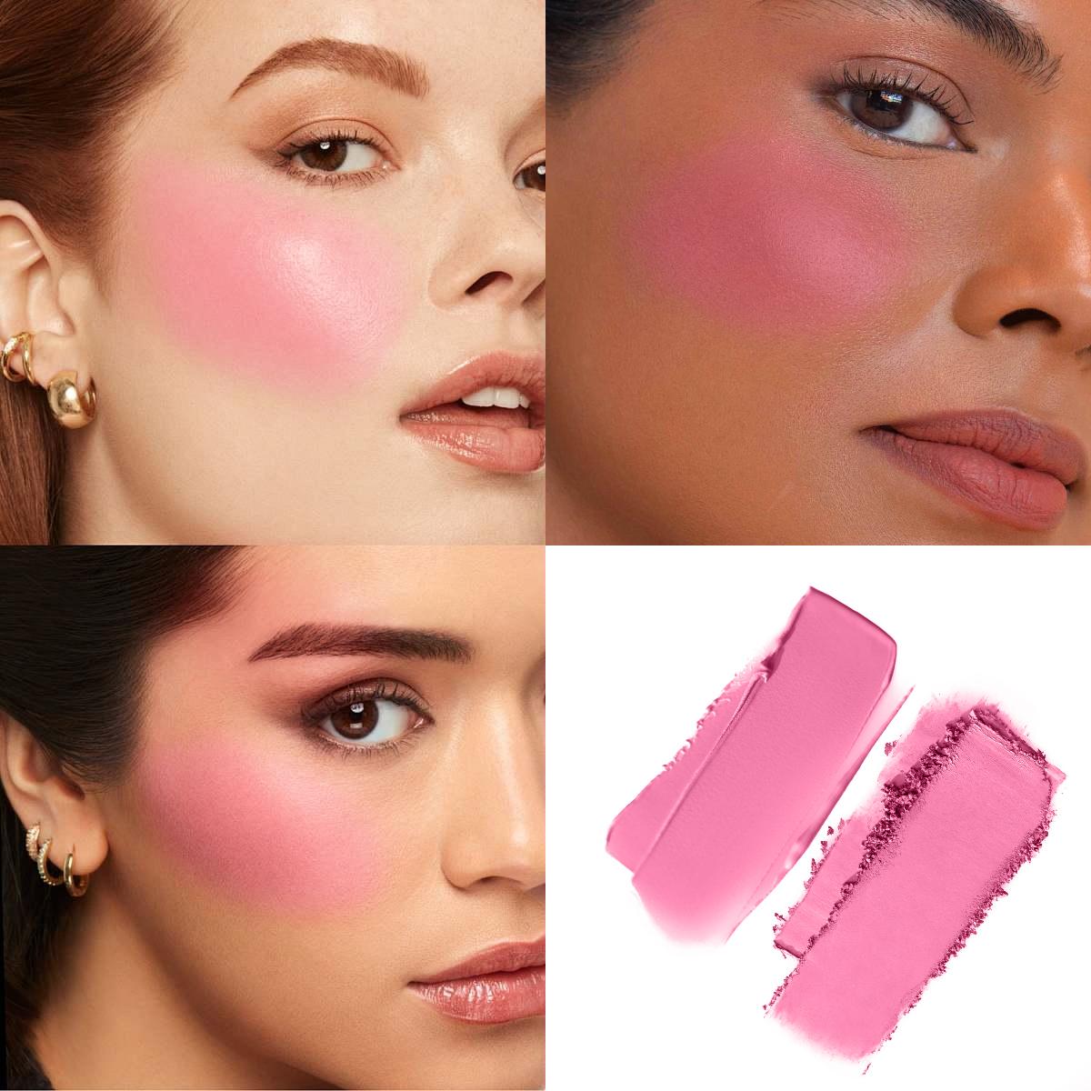 PHOFAY Dual-Texture Cream & Matte Blush Palette, GlowPeach Cheek Makeup Cosmetic Gifts, Contour & Highlight Face for a 3D Pop Finish