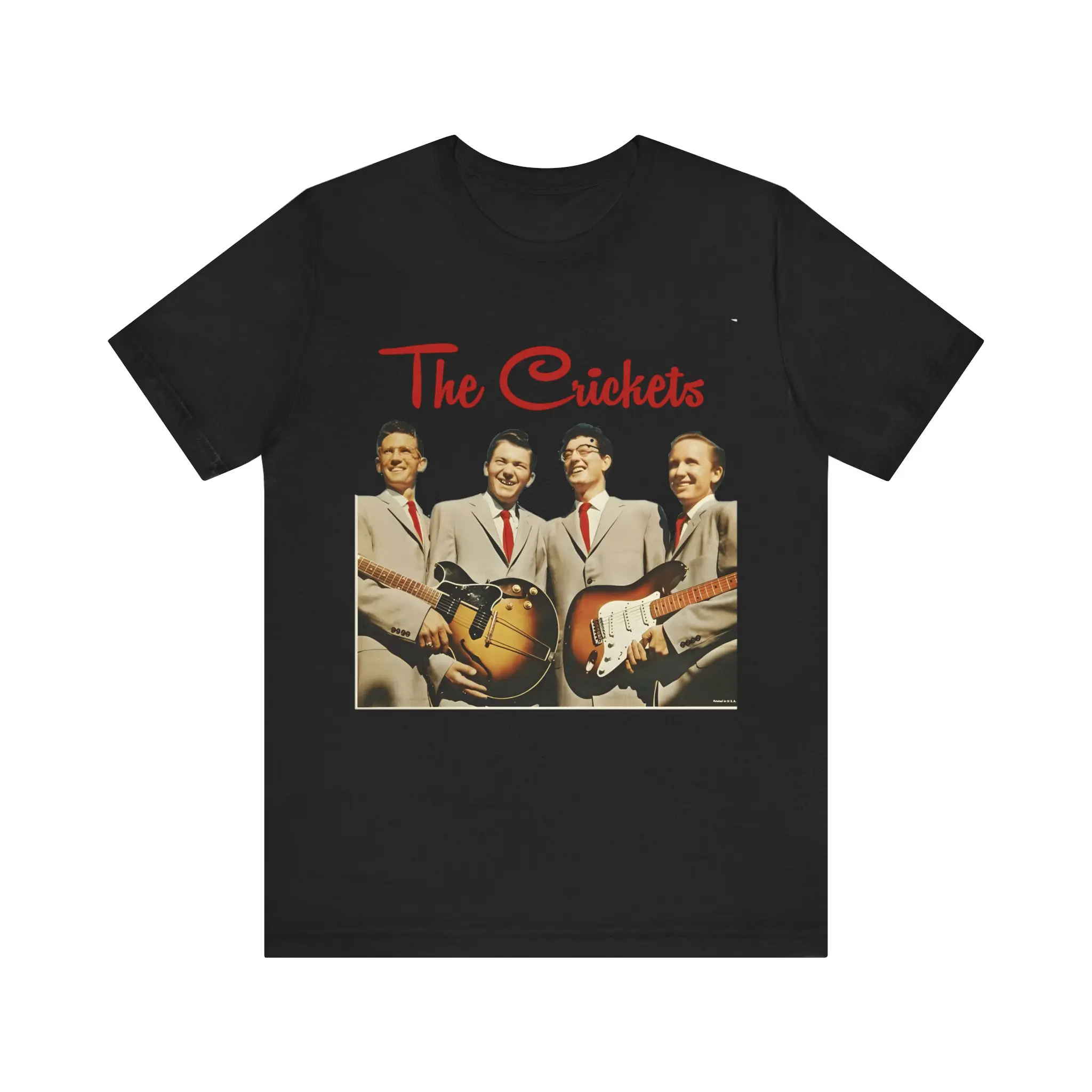 Vintage Music 50s Rock Unisex Tee, Retro Buddy Holly Gift Short Sleeve T-Shirt, Rockabilly Band Fan Top, Music Lover Apparel, Nostalgic