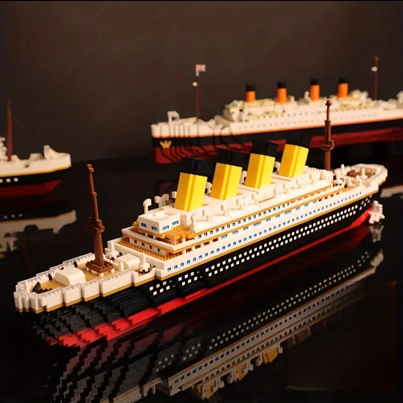 2209+pcs ABS Mini Building Bricks & Parts Titanic Ship Model Kit, Difficult DIY Assembled Educational Handmade Toy Cruise Ornament for Easter Gift, Ages 14+, Cruise Ship