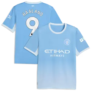 Unisex Soccer/Football Manchester City Team Erling Haaland #9 Laliga New 2026/27 Home Replica jersey - Light Blue