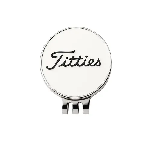 Curves & Clubs  2-pack Titties Funny Golf Ball Marker with Magnetic Hat Clip, Metal Golf Ball Marker for Golf Accessories Men, Golf Gifts for Men, Scratch-Resistant Nickel Finish