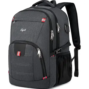 Backpack, Large 17in Laptop Backpack for Trip School Work Bookbag  Rucksack with USB  Port,Water Resistant Sturdy Backpack for Men Women,Grey