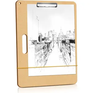 11.8x17.7 Drawing Board, Sketch Board with Sturdy Clip and Rubber Bands, Portable Art Clipboard for Classroom, Drafting and Studio Drawing