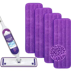 4/6Pack Reusable Power Mop Refills Pads Compatible with Power Mop - Power Mop Pads Refill - Washable Microfiber Pads for Multi-Surface Floor Cleaning