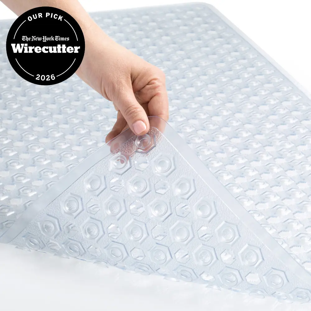 Gorilla Grip Patented Bath Tub Shower Mat, 35x16 Washable Bathtub Floor Mats, Suction Cups and Drain Holes to Keep Tubs Clean