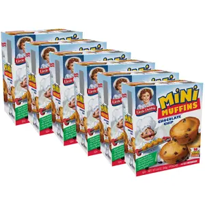 Choc Chip Mini Muffins, 6 Boxes, 30 Travel Pouches of Bite Size Muffins