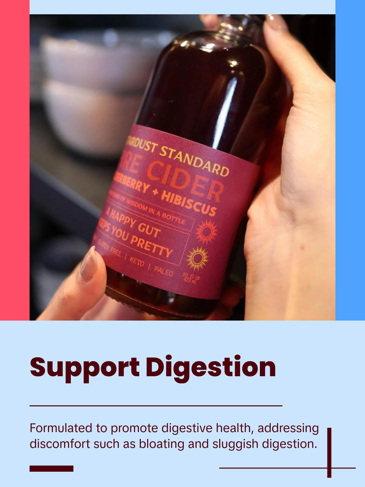 Organic Fire Cider Elderberry Hibiscus Probiotic & Gut Tonic for Immunity