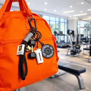 Handmade Fitness Keychain Set – Braided Rope Barbell, Dumbbell & Kettlebell Charms for Gym Lovers & Gift Ideas