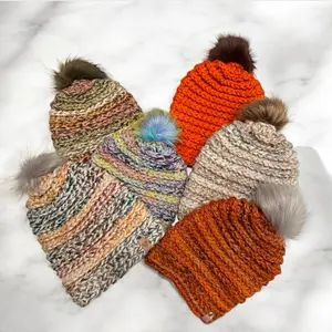 Cozy Handmade Crochet Beanies for Adults - Custom Soft & Stylish Winter Hats with Pom Pom, Chunky Design, 100% Soft Acrylic Yarn, Chunky Beanie