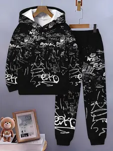 2-Pack Boys Hooded Sweatshirt, Simple Daily Style for Basic All-kid Wear, Cozy Sweatshirt, Graphic Casual Hoodie