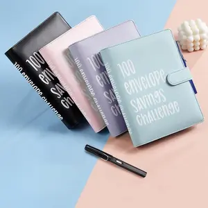 100 Envelopes Money Saving Challenge - A5 Money Saver Budget Binder Book with Cash Envelopes and Numbers, 100-Days of Easy and Funny Ways to Save $5,050 Cash Envelope Challenge Binder, Pink