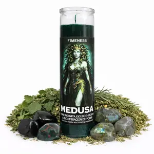 FIMENESS - MEDUSA SEVEN DAY PRAYER CANDLE - CRYSTAL AND HERB INFUSED