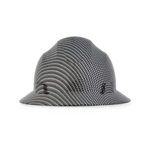 Blockhead Fiberglass Hard Hat - Construction Helmet with Full Brim - ANSI Z89.1 & OSHA Compliant - Carbon Fiber Pattern