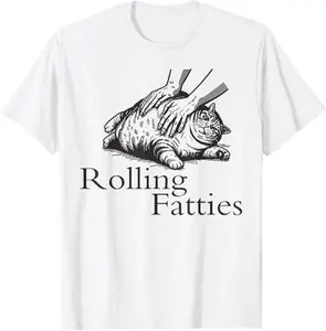Cat Rolling Fatties Funny T-Shirt