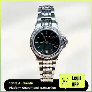 Gucci Vintage 25mm Quartz - Black Dial, Steel Bracelet & Diamond-Set Caseback Ladies Watch 11908358