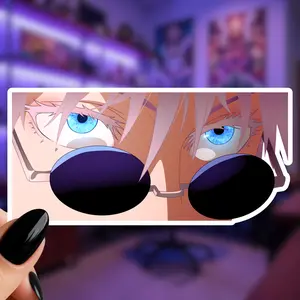 Gojo Satoru - Jujutsu Kaisen Inspired - Peeker - Anime Sticker or Magnet - Waterproof - UV Protection - Vinyl - Glossy - Laminated
