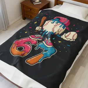 Ice Cream Drip Kids Plush Blanket |   Soft Cozy Throw with Number 67 |   Funny Meme Blanket for Boys, Girls, Toddlers |   Cute Birthday Gift