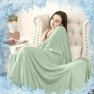 Reversible Cooling Blanket for Hot Sleepers, 0.43 Q-max Cold Touch, Lightweight Ultra-Thin Summer Throw Blanket, Soft Cool Blanket for Bed, Sofa, Travel, Dorm, Office, Gift for Women Men