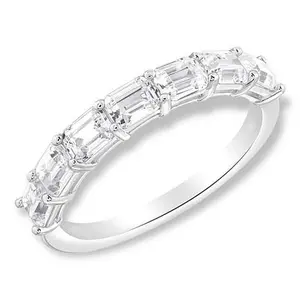 Radiance by Absolute™ 3.01ctw Emerald-Cut Semi-Eternity Ring