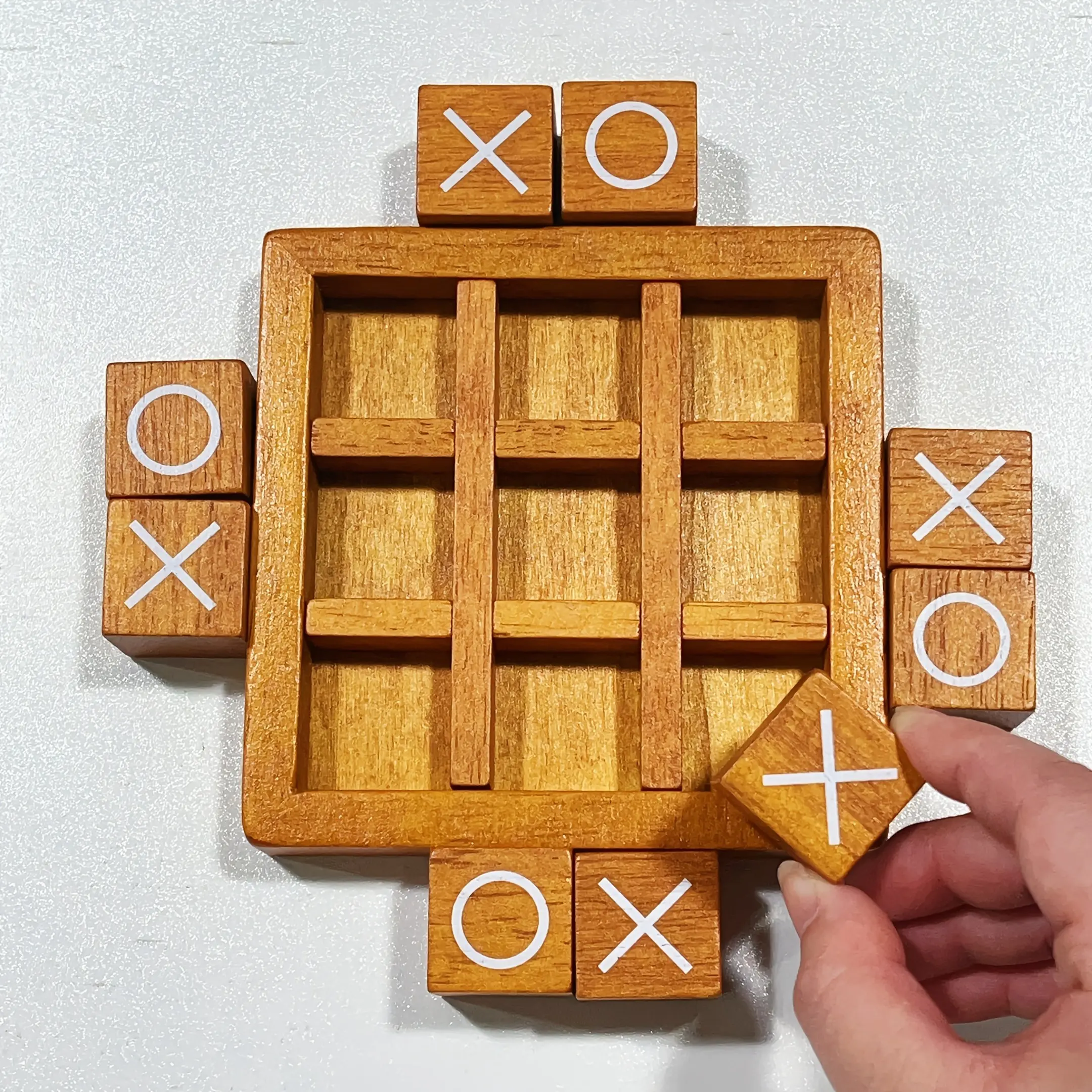 Wooden Tic Tac Toe Game, 1 Set Classic Wooden XO Game, Family Game Night & Home Decoration, Party Gift for Friends & Family, Wooden Board Games, Family Fun Game