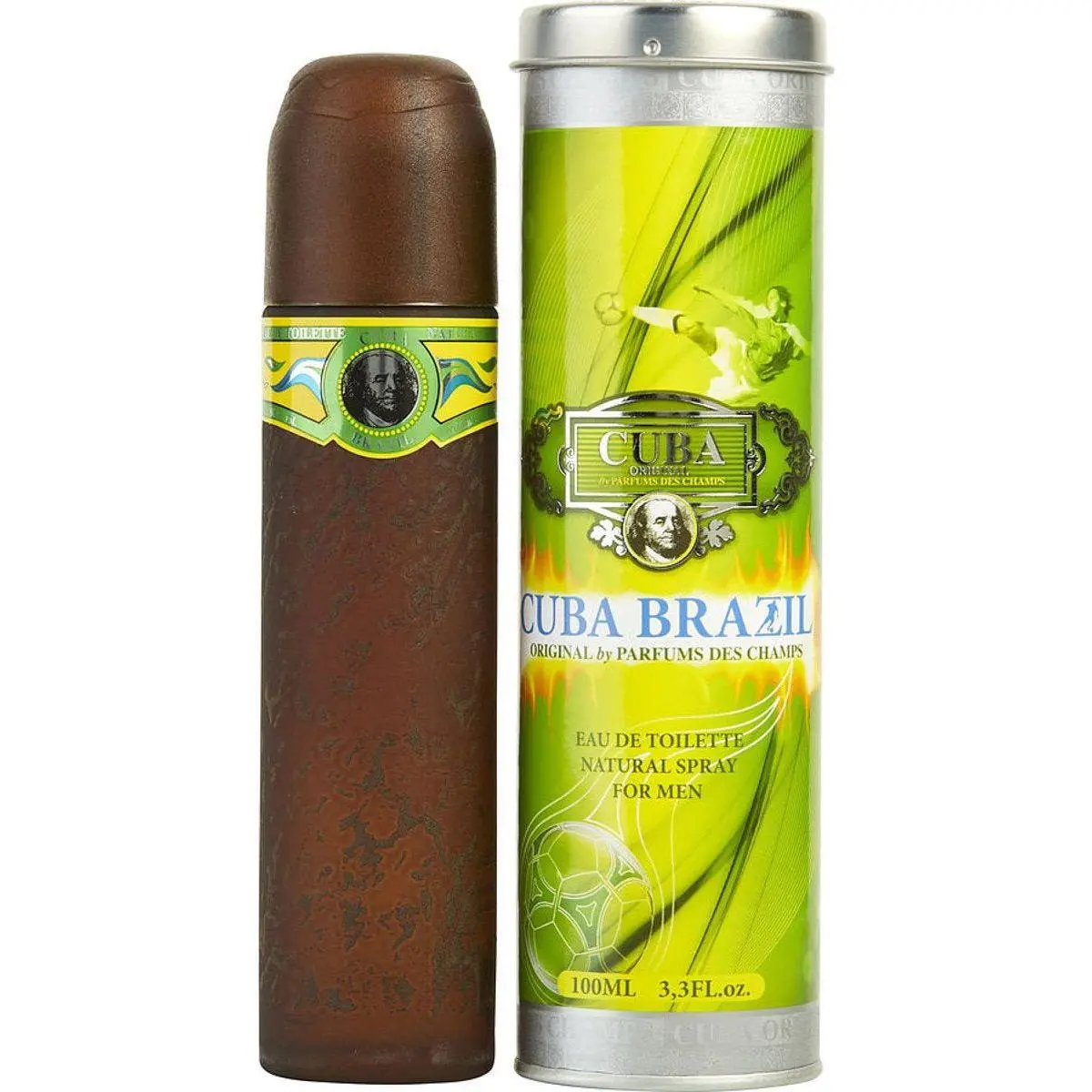 Men's Cuba Brazil Citrus Blend Cologne Spray - Fresh Citrus & Lemon Sage EDT, 3.4 oz (3-3.9 oz range), Masculine & Robust, Adults, Boost of Confidence Fragrance in Spray Bottle
