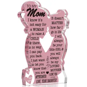 Mother's Day Gift Mom Gifts from Daughter Christmas Gift for Mom, Mom Birthday Ideas Gift Cool Mother's Day Gifts from Daughter Best Mom Ever Gifts New Mom Single Mom Christmas 2024 Acrylic Plaque Sign 5x3in