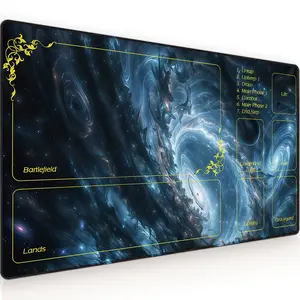Board Game Card Mat, 3mm Mouse Pad, Galaxy Pattern, Magic the Gathering, Collectible Card Game Mat, Non-Slip Base, Suitable for Card Games