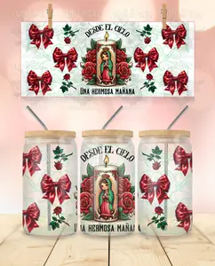 Virgen de Guadalupe #1 - UVDTF Wrap for 16 Oz Libbey Glass Can