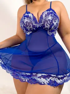 Plus Size Lace Babydoll Nightwear – Elegant & Bridal for Romantic Nights! 💕 Perfect Gift for Special Moments