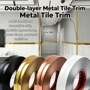 3meters Self-Adhesive PVC Interior Wall Corner Trim Strip, Self-Adhesive Corner Trim, DIY Home Decoration Skirting Line, Furniture Protection Strips,Wall Decorative Edges Trim and Edges Banding, Wall Panel Molding