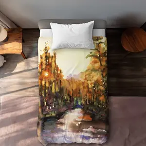 Begin Home Decor C1DCTXLWGUR5IK Merced River Twin Size Extra Long Duvet Cover - Bedroom Decor for Home Styling