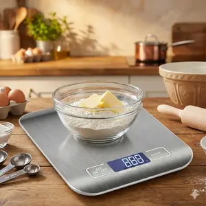 Portable Digital Kitchen Scale with Timer, High Precision LED Display for Baking & Cooking. Accurately Measure Flour, Sugar, Liquids. Space-Saving, Easy to Use. Essential Tool for Home Cooks & Baking Enthusiasts.