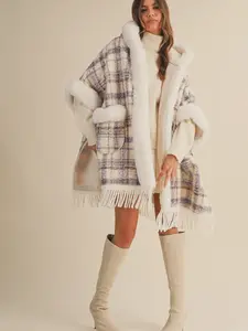 Purple Plaid Pocho